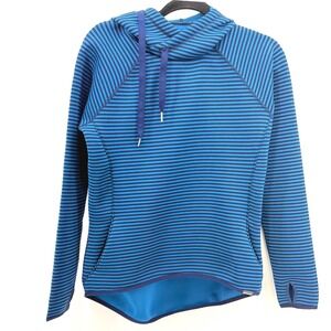 Columbia Women's Castella Peak Omni-Wick Striped Cowl Neck Hoodie Thumbhole S